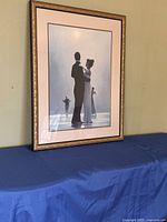 Framed print front view on table