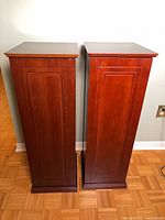 Front view of both pedestal cupboards showing design and finish