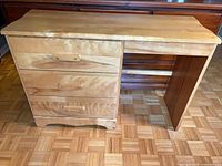 Front view of pine desk