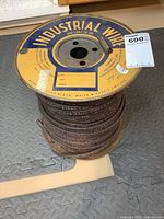 Entire spool showing Industrial Wire branding and quantity of cable