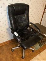 Front angled view of black high-back office chair