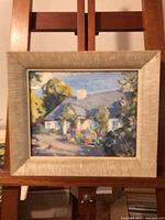 Framed watercolour front view showing artwork and frame