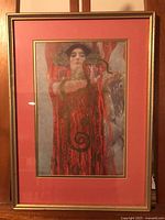 Front view showing framed and matted print