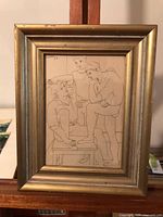 Front view of framed Picasso print showing artwork and frame