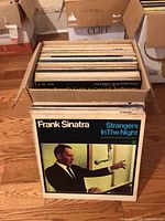 Box of LPs with Frank Sinatra – Strangers in the Night at front