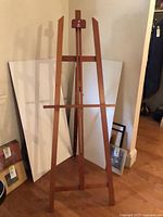 Full view of freestanding wooden easel front