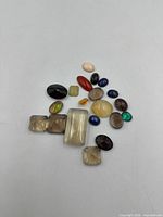 Mixed loose stones spread on surface