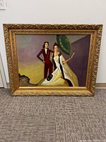 Front view of framed oil painting showing full artwork and frame