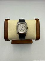 Front view of Omega Constellation watch on display pillow