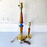 Both wooden lamp bases side by side showing full view