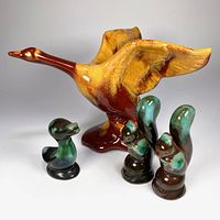 Group view of four Blue Mountain Pottery animals