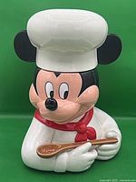 Front view of Mickey Mouse chef canister with lid on