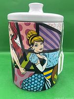Front of canister showing Cinderella graphic
