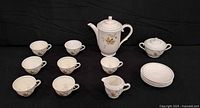 Complete ALP Lidkoping porcelain tea service laid out