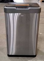 Front view of stainless steel sensor trash can