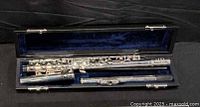 Flute assembled inside blue-lined hard case