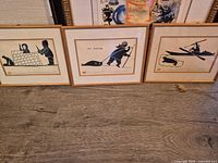 All three framed prints side by side