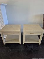 Front view of both nightstands side by side showing overall design