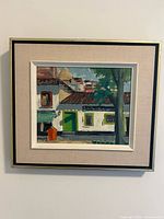 Front view of framed oil painting