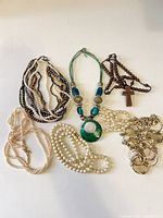 All six necklaces laid out