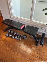 Side view of MagicFit bench folded flat