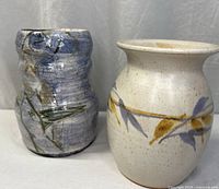 Both vases side by side showing overall forms and glazing
