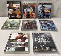 All eight PS3 game cases front view