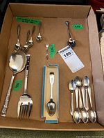Tray overview of all sterling flatware pieces