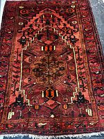 Full view of handmade Persian wool rug