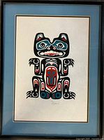 Framed Haida style print, full view