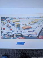 Full view of print showing Monopoly scene and margins