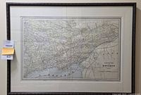 Full view of framed map in frame