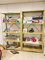 Both top shelves with all listed items visible