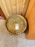 Overhead view of brass tray