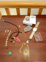 Overall shot of all jewellery items on table