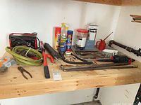 All tools arranged on workbench