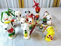 Group shot of all ten ornaments arranged on table