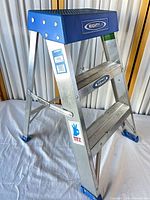 Full view of Werner MightyLite 2-step aluminum ladder showing overall condition and structure