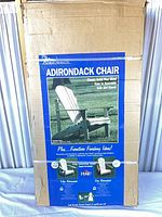 Front of boxed Adirondack chair kit showing product image and branding