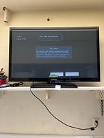 Front view of Samsung plasma TV showing "No Signal" screen