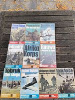 Group shot of all ten Ballantine Illustrated History books laid out in three rows