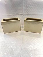 Both rectangular ceramic flower holders front view