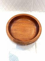 Top view showing interior and grain of olive wood bowl