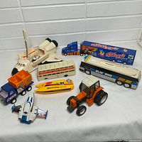 Group shot of all vehicles arranged on surface