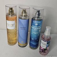 Four Bath & Body Works fragrance mists