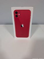 Retail box showing red iPhone 11 image