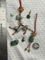 Full assortment with ruler and coin for scale