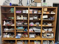 Front view showing full grid of cubbies and overall construction