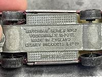 Underside showing Matchbox Series No.67 Volkswagen 1600 TL Superfast base stamping