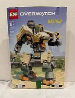 Front of LEGO Overwatch Bastion box showing set details